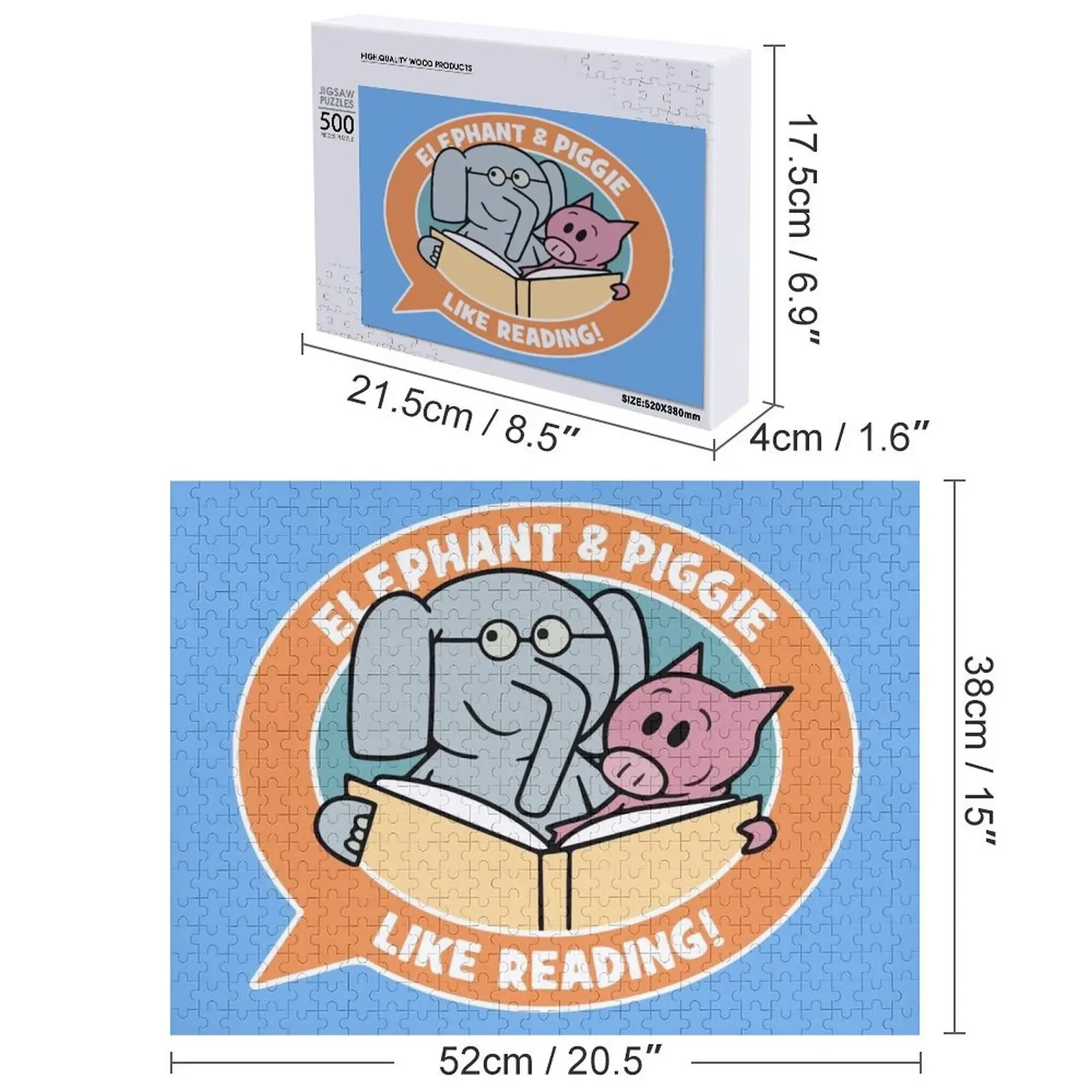 The elephant and piggie Jigsaw Puzzle regalo per bambini personalizzabile animali in legno Anime opere d'arte Customizeds per Puzzle per bambini