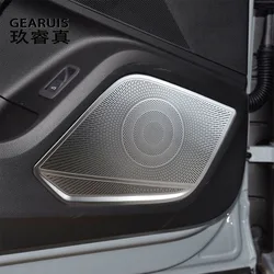For Audi Q2 Q2l 2017-2022 Car Door Panel Loudspeaker Pad Stereo Audio amplifier Speaker Cover Frame Sticker Interior Accessories