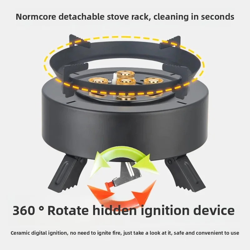 Camping Tourist Burner 6800W Gas Stove Cookware Portable Furnace Picnic Barbecue Tourism Supplies Outdoor Recreation