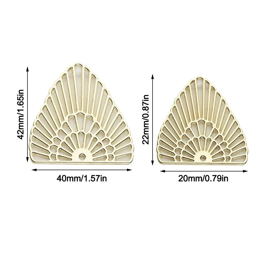 3 buah/lot baru seng logam campuran jimat Linker konektor kipas berbentuk DIY buatan tangan anting liontin berongga daun DIY perhiasan anting membuat