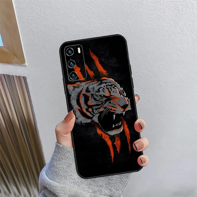 Mighty Tiger Phone Case For Huawei Mate60 P 50 30 40 Pro Plus 2020 2021 Psmart Z 7 2019 8 9 Nova 8 I Se 10 20 Coque