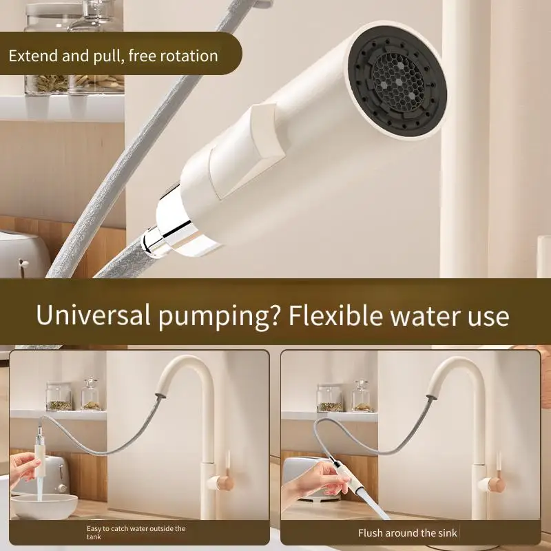 304 Stainless Steel Pull-out Retractable Kitchen Faucet Hot and Cold Smart Touch Sensor Vegetable Basin Faucet