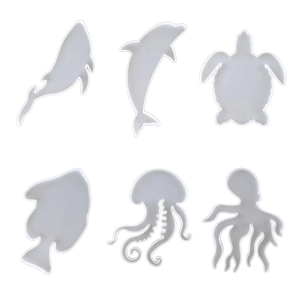 

6Pcs Silicone DIY Epoxy Molds Sea Turtle Coaster Set for Cup Pad Crafting Table Decoration Lovely Ocean Animal Mold Kit