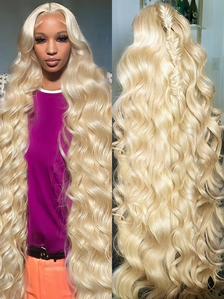 

Парик с HD-кружевной передней частью 13x6, 40-46 дюймов, 613, из натуральных человеческих волос, волнистый, бразильские необработанные волосы, окрашенный, парик с кружевной передней частью 13x4, плотность 250%