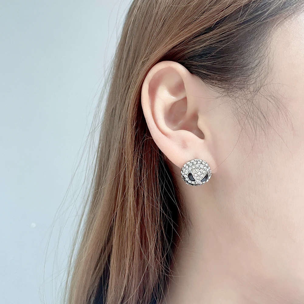 The Nightmare Before Christmas Earring Disnes Luxury Full Rhinestone Earring Jack Skellington Crystal Piercing Jewelry for Women - Image 6