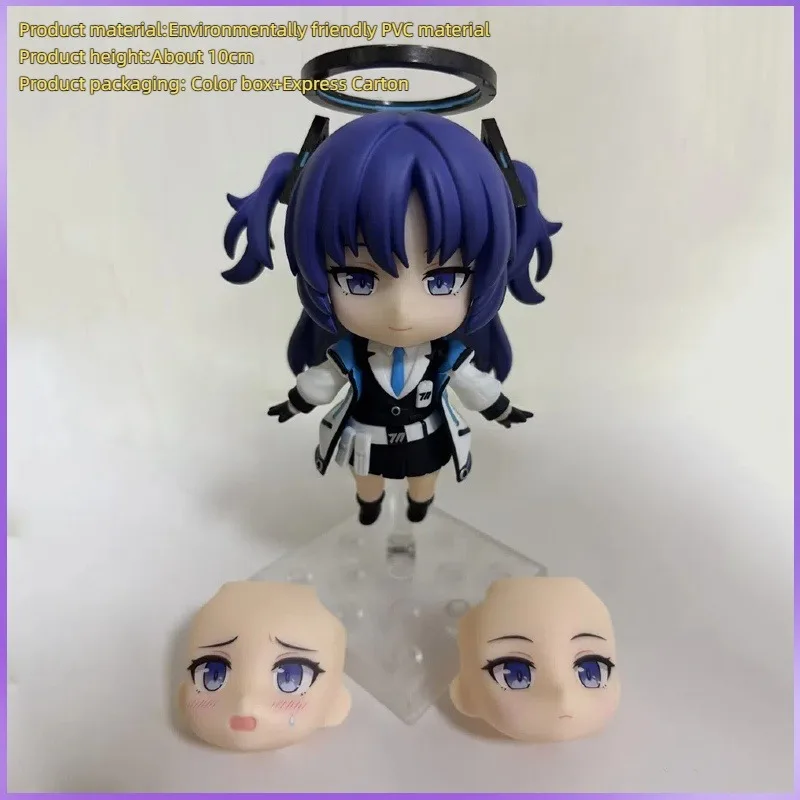 

10cm Blue Archives 2285# Q Version Clay Figure Hayase Yuka Mobile Face-Swap Boxed Ornaments For Friends Gifts