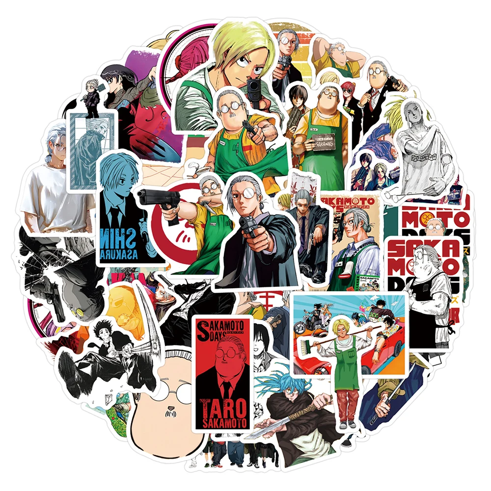 10/30/50/100pcs Anime Sakamoto Days Stickers Taro Sakamoto Shin Asakura Decals Laptop Phone Luggage Car Kids Toys Sticker Gift