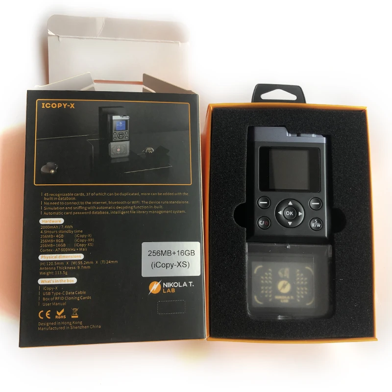 قارئ محمول لبطاقة تحديد الهوية بموجات الراديو بطاقة ناسخة مع 1.3 "لون IPS عرض من قارئ نيكولا 125Khz T5577 مفتاح شارة الكاتب 13.56Mhz UID استنساخ Copie