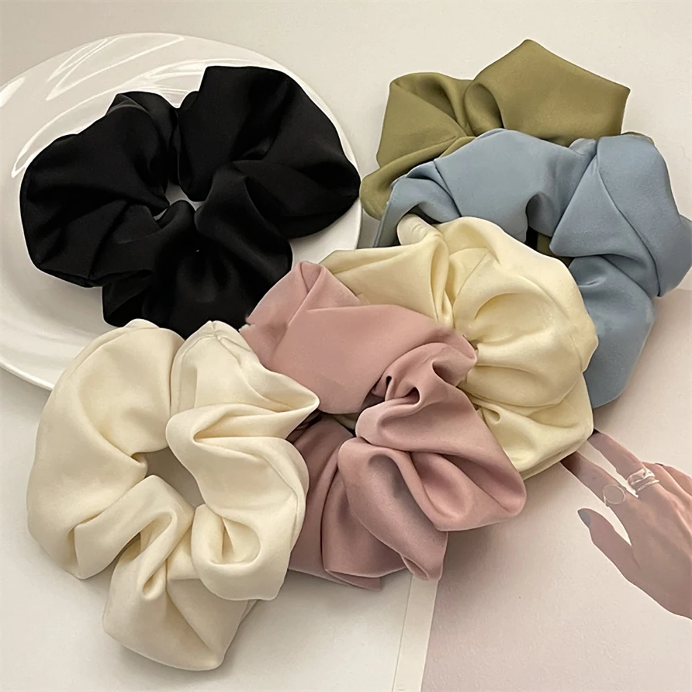 

Solid Color Satin Face Scrunchies Hair Tie Rope Hair Band Rubber Bands Hair Accessories Hair Loop for Elegant Women Gifts