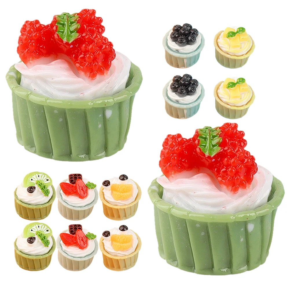 

12 Pcs Simulated Simulation Cake Decoration Dessert Model Ornaments Resin Lifelike Fake Cakes