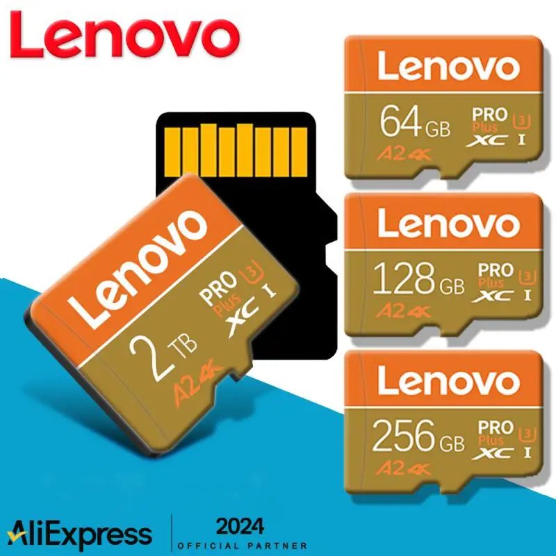 Lenovo 2TB Micro TF SD Card U3 High Speed 1TB SD Card A2 TF Card 512GB Memory Card 128GB For Camera UAV SD Adapter