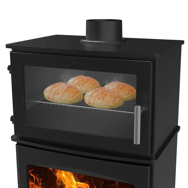 for Modern Freestanding Oven Tray Heating Coal Stove with Low Carbon Steel Construction 8.4 kW Heat Output