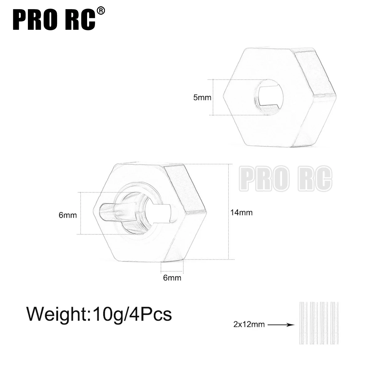 4Pcs AR 310779   Zestaw sześciokątnych kół 14 mm ze stopu aluminium do Arrma 1/10 GORGON 4X2 MEGA 550 Szczotkowany Monster Truck Część samochodowa Rc