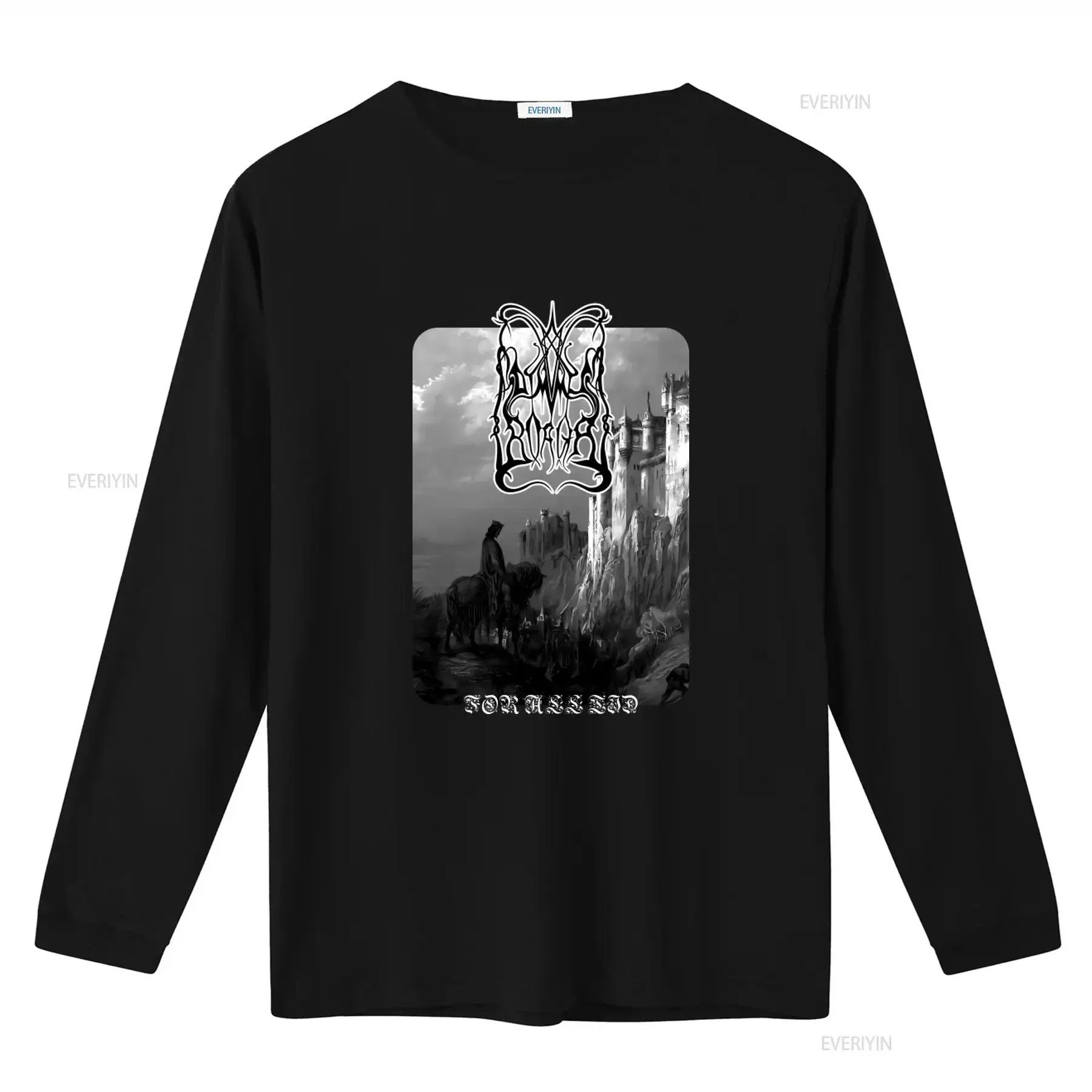 Dimmu Borgir For All Tid Black T Shirt Gothic Castle Design Metal Band Merch vintage Washed Soft Unisex Comfortable Breathable