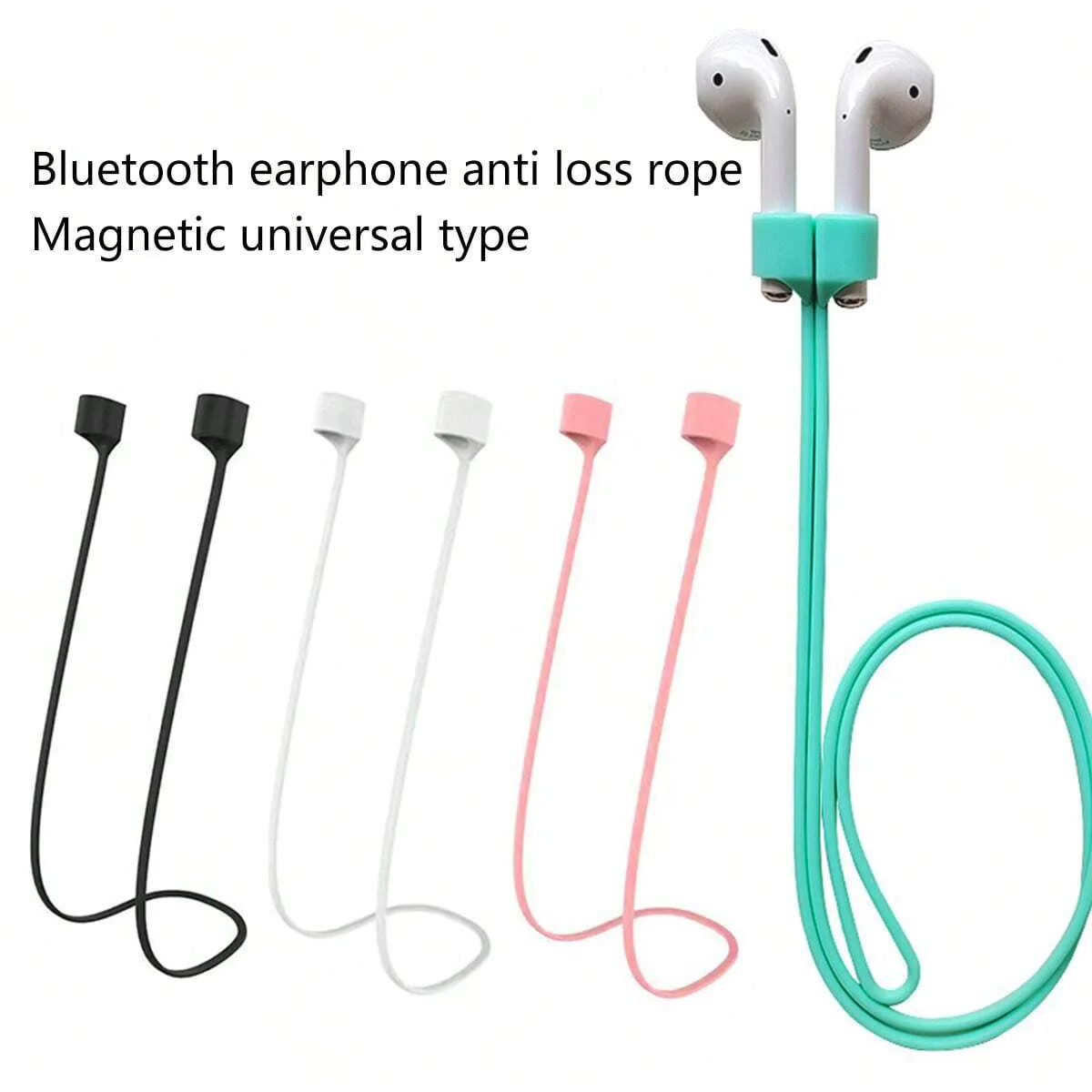 Universal Earphone 70cm Magnetic Anti-Loss Strap Suitable for Outdoor Use and Fitness. Silicone Anti-Loss Lanyard for Wireless Earphones