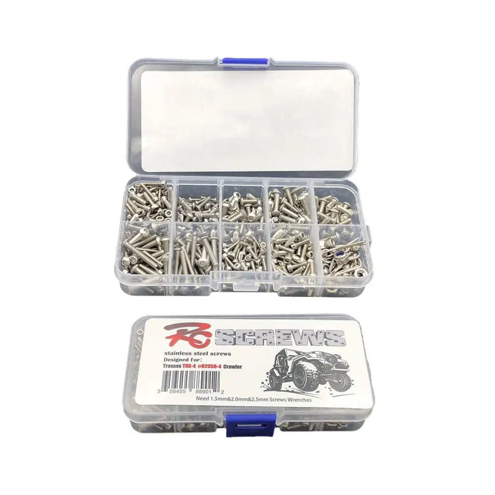 

387pcs/set Stainless Steel Screw Kit RC 82056-4 Replacement Screws Set For 1/10 RC Car Traxxas TRX-4 Crawler Repair Tool Parts