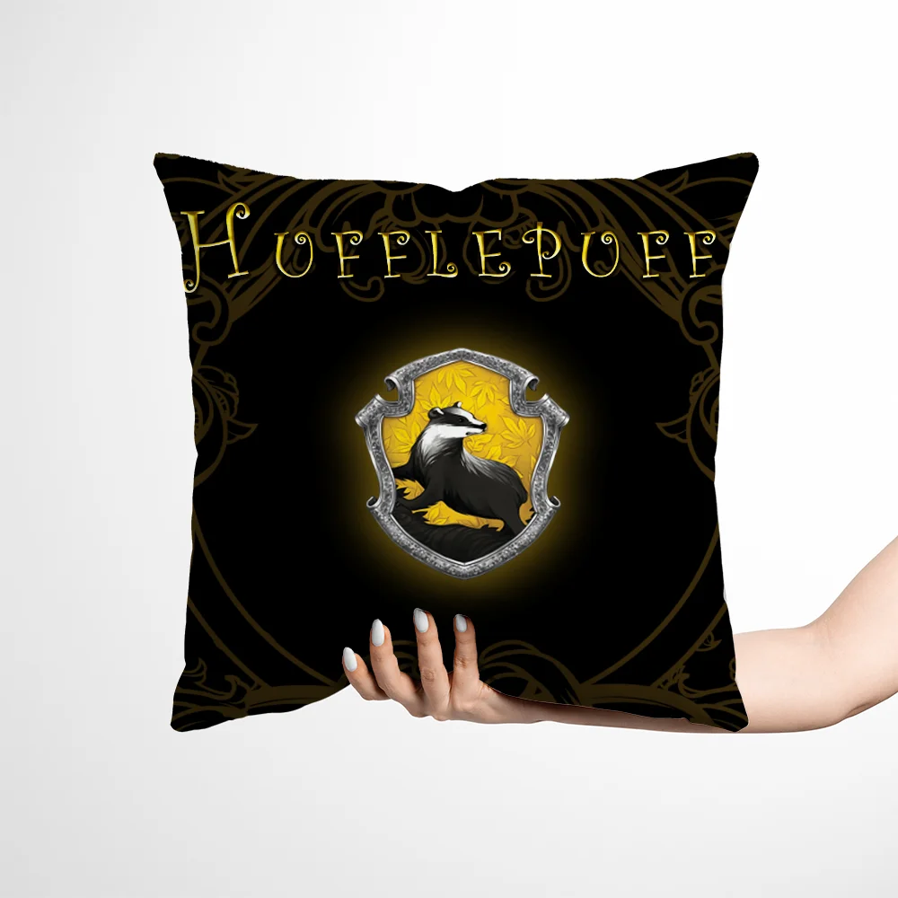 Throw Pillow Covers Decorative Home and Decoration Cushions Pillow Cases Hufflepuff Cushion Cotton Ornamental Pillows Cover Sofa