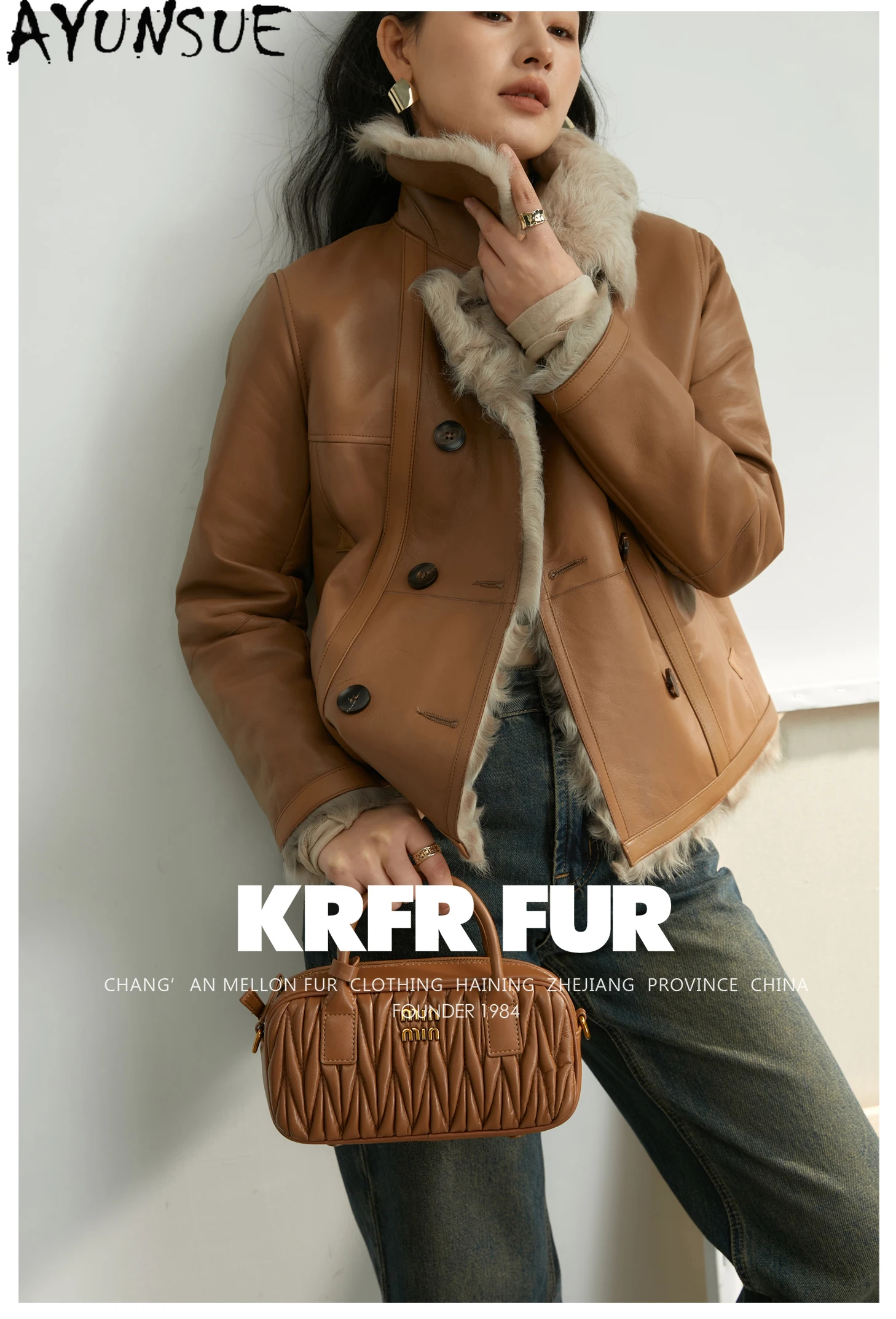 Ayunsue jaqueta de couro genuíno das mulheres casaco de pele de carneiro natural lã de cordeiro casacos de pele real mulher inverno quente feminino Шуба Ж misce