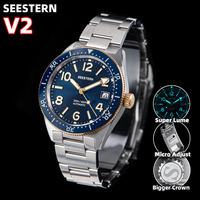 Sugess Diveing Watch of Men Automatic Mechanical Wristwatches 20ATM Waterproof Sapphire NH35A Movement BGW9 Luminous New S434-2