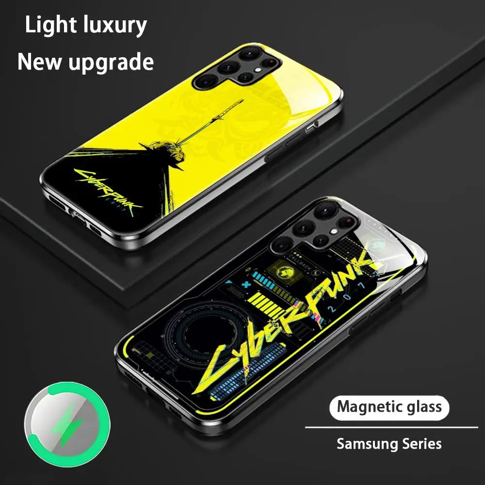 Cyber City punk 2-077 Hot Phone Case For Samsung S25 S24 S23 S22 S21 S20 Plus Ultra Note20 Glass Magnetic Case