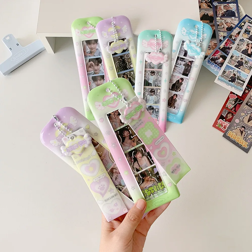 PVC Card Cover Korean Photocard Holder Long Bookmark Hanging Decoration Idol Card Display Protector Korean Style