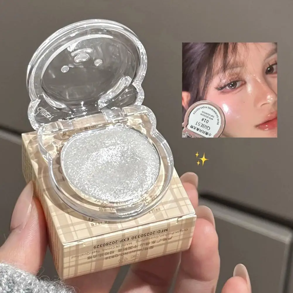 Palette di evidenziatori in polvere di purè di patate opache scintillanti ombretti schiarenti bianchi ad alta lucentezza trucco di bellezza per il contorno del viso