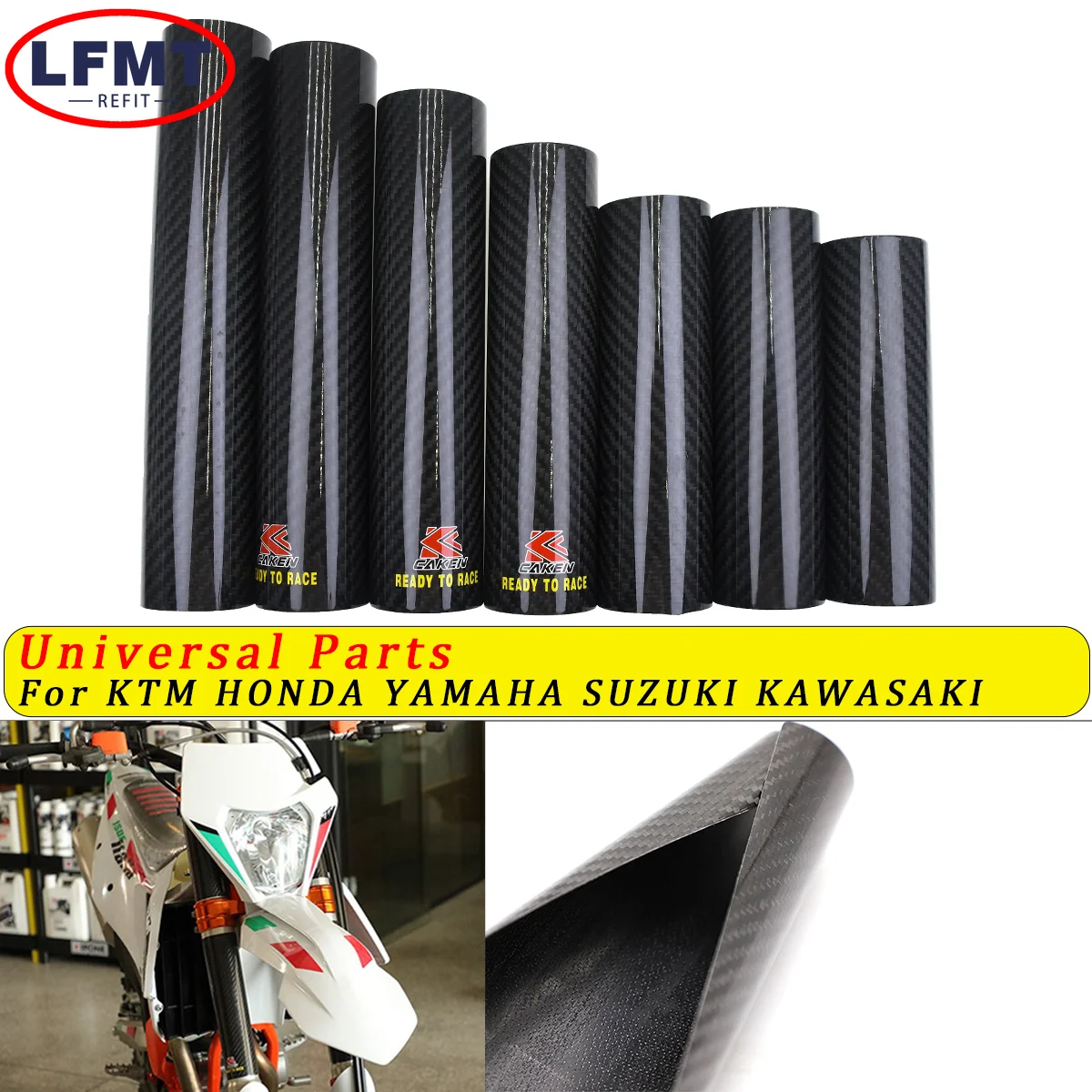 

For KTM Honda Yamaha Kawasaki Suzuki Husqvarna CRF XR YZ KX RM WR SX EXC 2002-2023 Motorcycle Fork Wraps Carbon Fiber Protectors