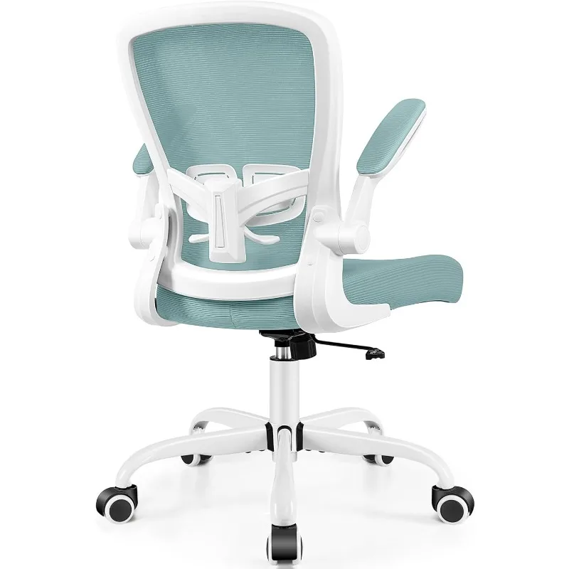 MINLOVE-Chaise de Bureau Ergonomique avec Support Lombaire, à Comcussion Roulante avec Roues et Bras Rabattables, Recommandé