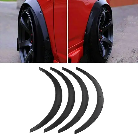 4PCS Wide Body Kit Wheel Flares Universal Flexible 80cm Wheel Arch Trim Flare for Sedan SUV Off Road Vehicle