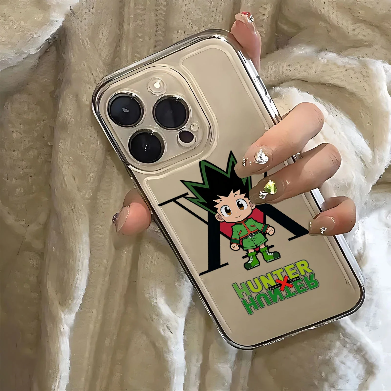 Hot Anime Black HUNTERS×HUNTERS Phone Case For iPhone 16 15 14 13 12 11 Mini Pro Max X XR XSMax 7 8 Plus SE20 Transparent Cover