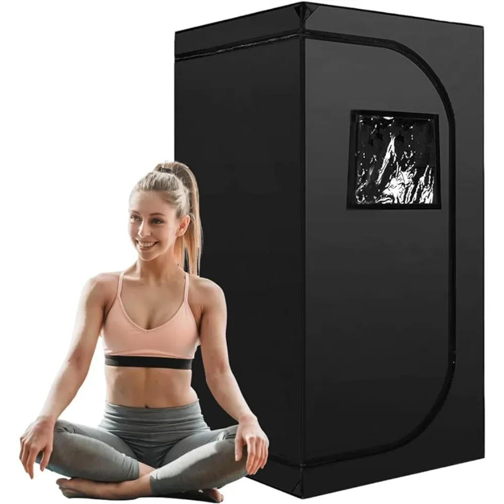 Portable Sauna Tent for Relaxation Detox Therapy (Steamer Not Included- Black, 55.1