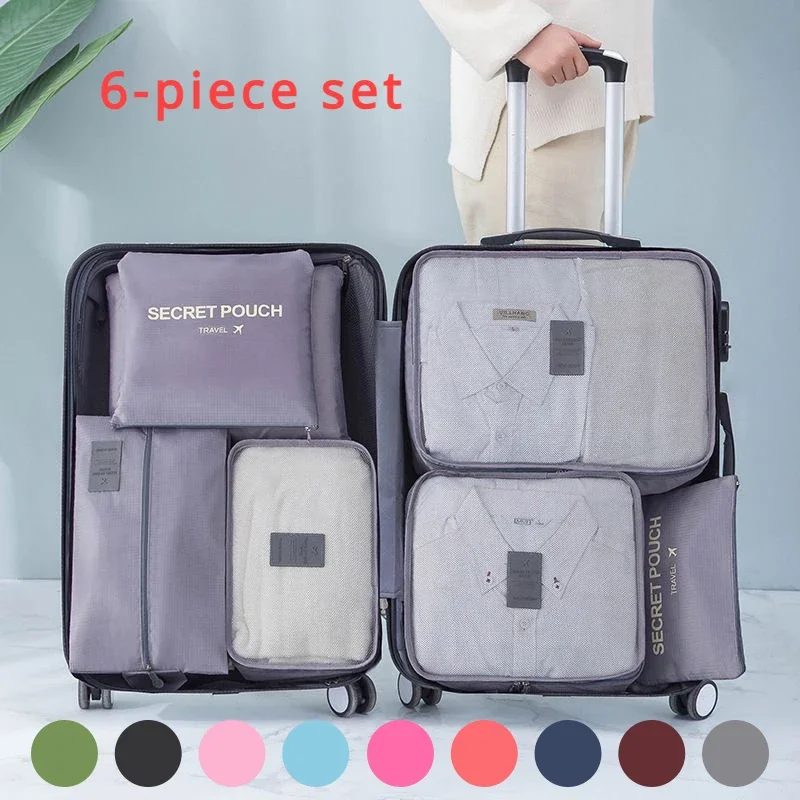 6pcs Travel Organizer Storage Bags Portable Travel Suitcases Organizer Travel Bag for Women Luggage Organizer Clothes Shoes Bag