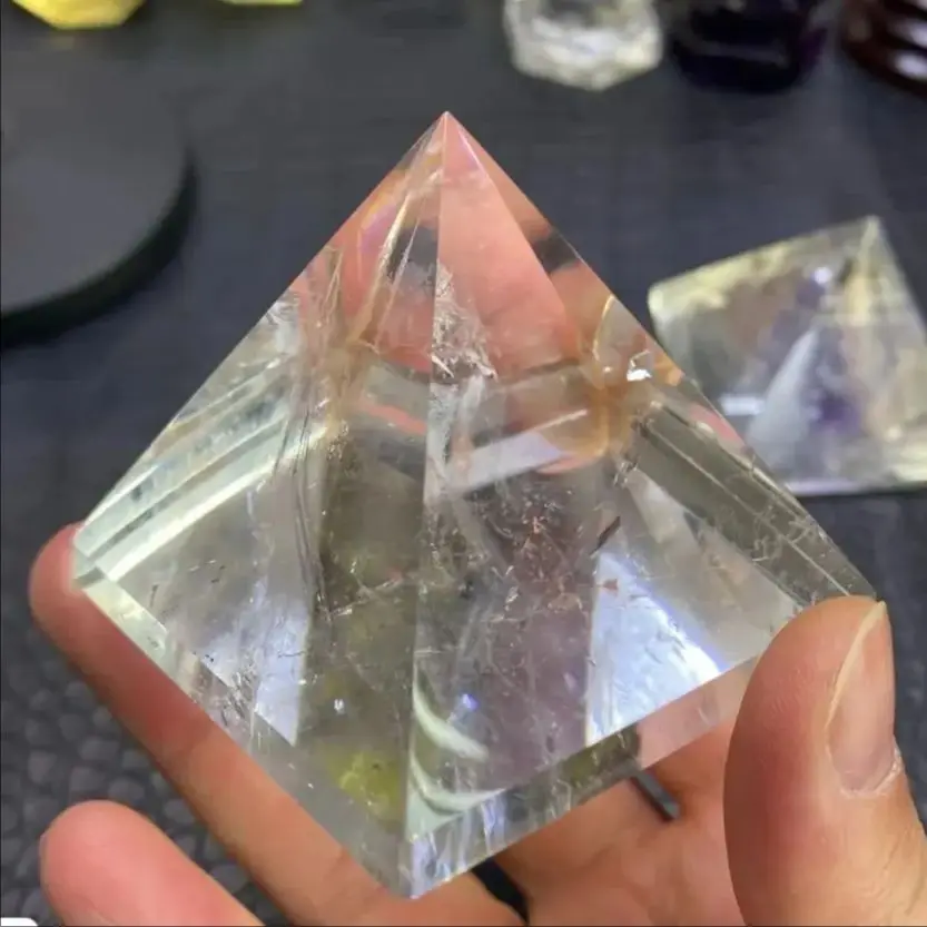 Natural Crystal Clear Quartz Pyramid Chakra Reiki Healing Stone Point Tower Meditation White Quartz Crystals Pyramid Fengshui