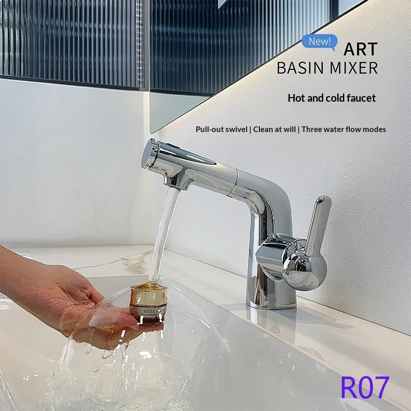 Pull Out Kitchen Sink Mixer Tap Cold Hot Water Basin Bathroom Faucet Splash Proof