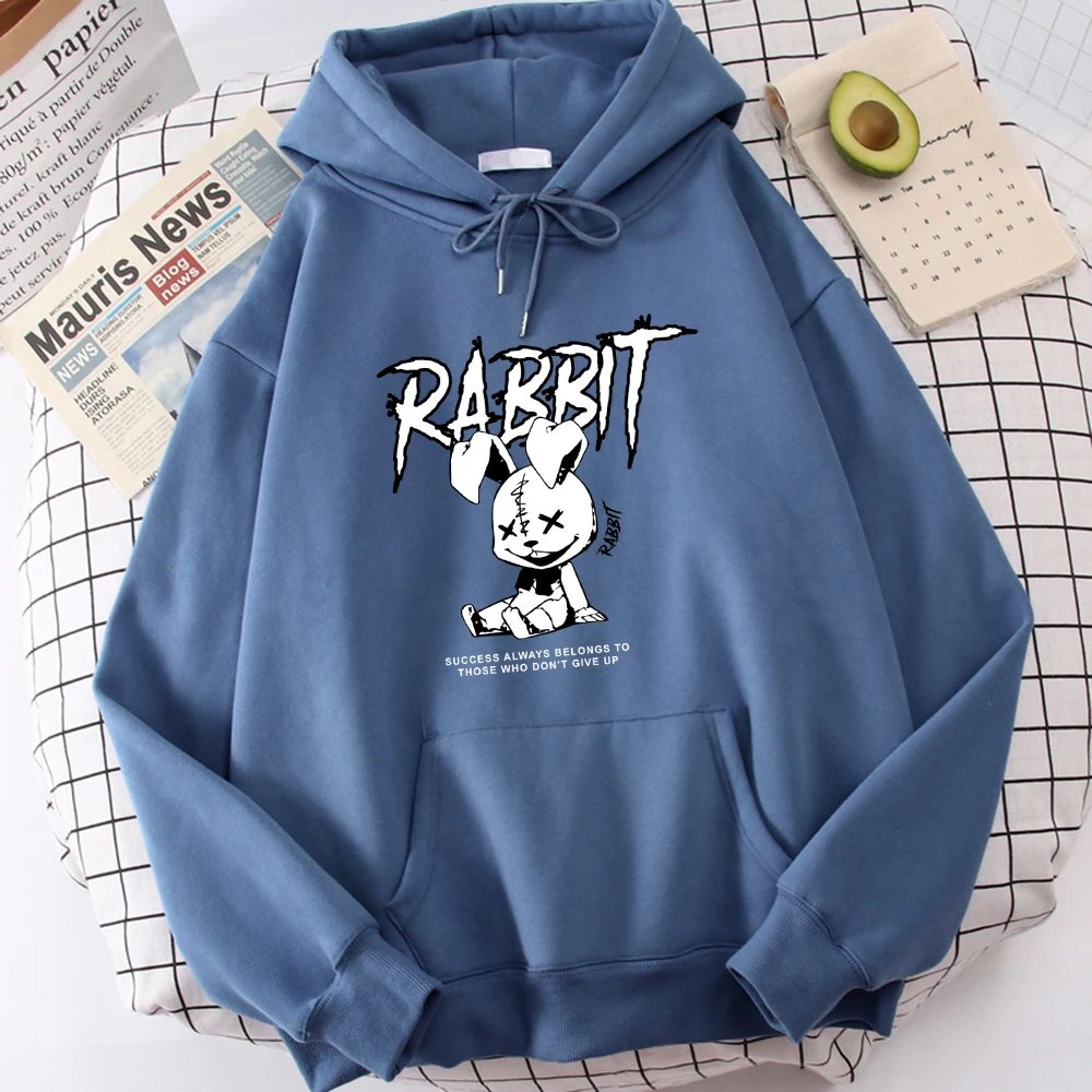 The Rabbit Is Sitting On The Ground Men Hoodie Harajuku Fleece Hoody Fashion Crewneck Sweatshirt Vintage Oversize Streetwear