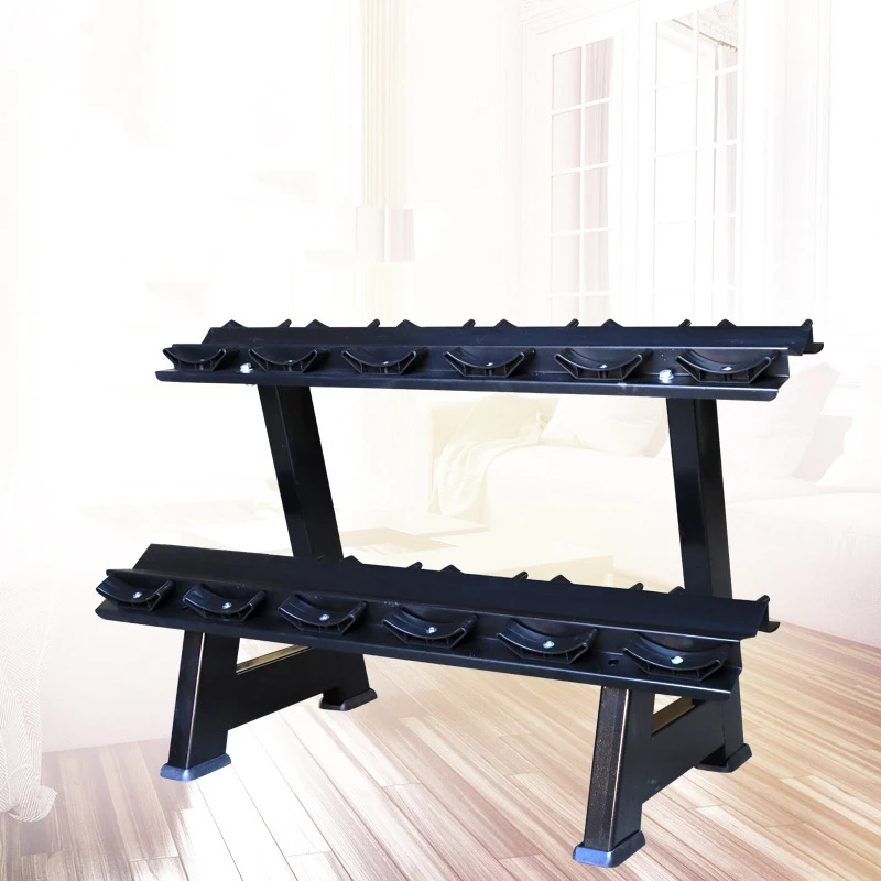 2-Tier Vertical Hex Dumbbell Rack 10 Pairs Capacity Gym Fitness Equipment Heavy Duty Steel Stable Durable  Training Storage