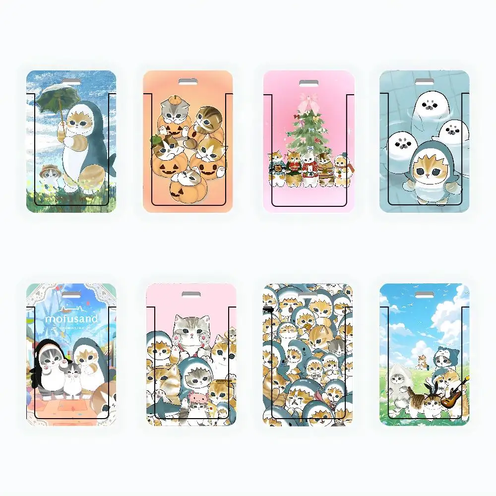 

Cute Cat M-MofusandES ID Card Holder Cute Badge Holder PVC Card Cover With Clear Window For Student Office Bus Card