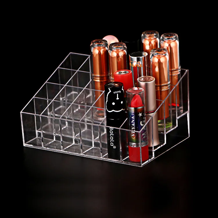 24 Slots Lipstick Lip Balm Lip Gloss Nail Polish BottlE Holder Makeup Display Cosmetic Organizer Makeup Case Box Stand For Salon