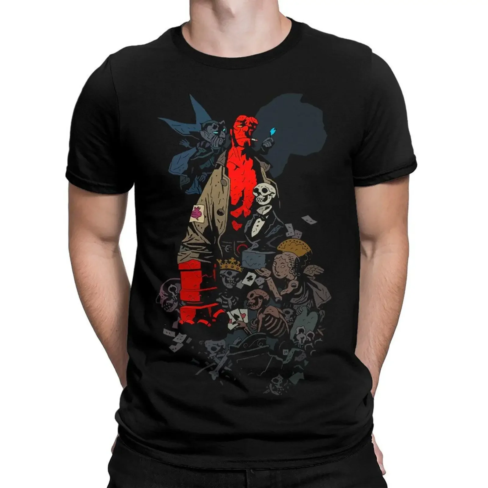 Hellboy Comics T Shirt Men's and Women's Sizes bc 197 vintage Washed Comfortable Versatile Stylish designer clothes streetwear