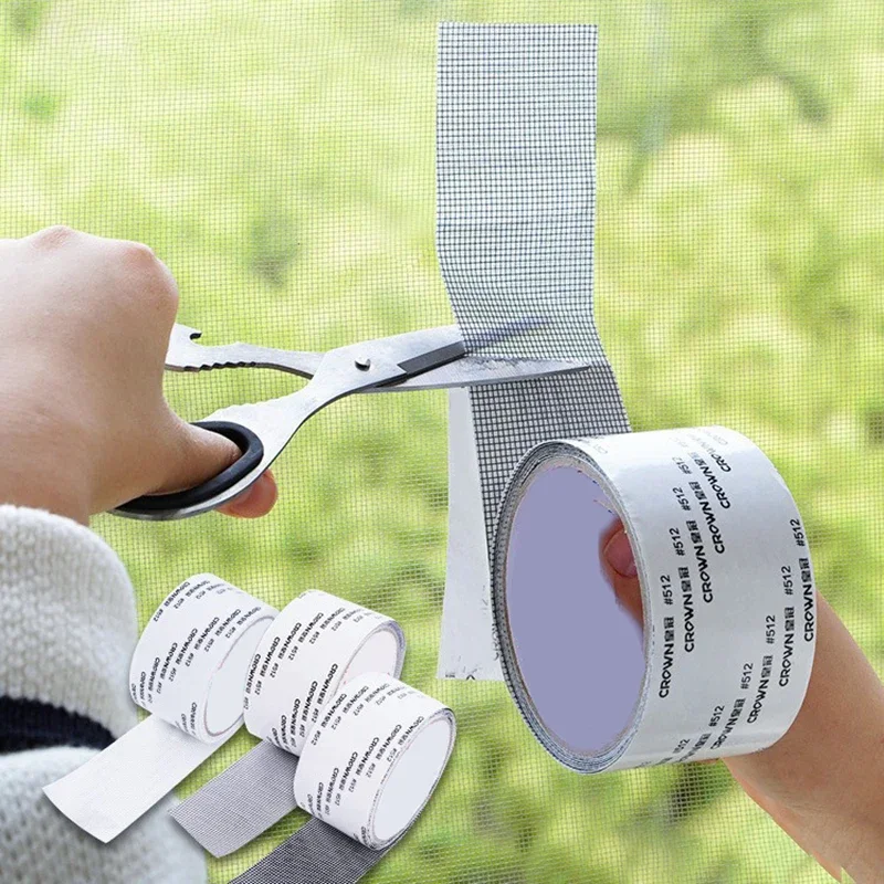 1pc 5*200cm Easy to Apply Waterproof Window Screen Repair Tape Keep Mosquitoes Out Anti-Insect Self-Adhesive Mesh Patch