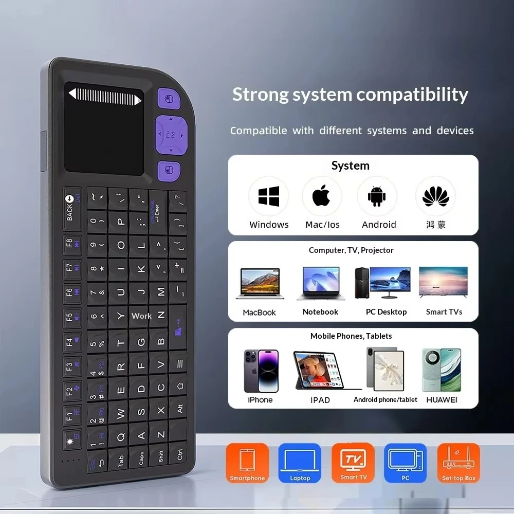 K809 Mini Keyboard 2.4G Wireless Bluetooth with Touchpad Aluminum Alloy Frame Portable Touch Keyboard for Windows Android IOS