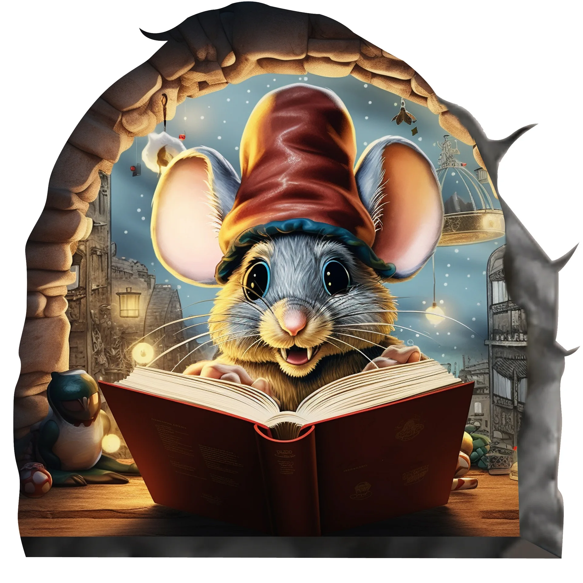 Creative Cartoon Cute 3D Small Mouse Stickers Wall Stickers Bedroom Living Room Stairs Home Decoration Wall Stickers