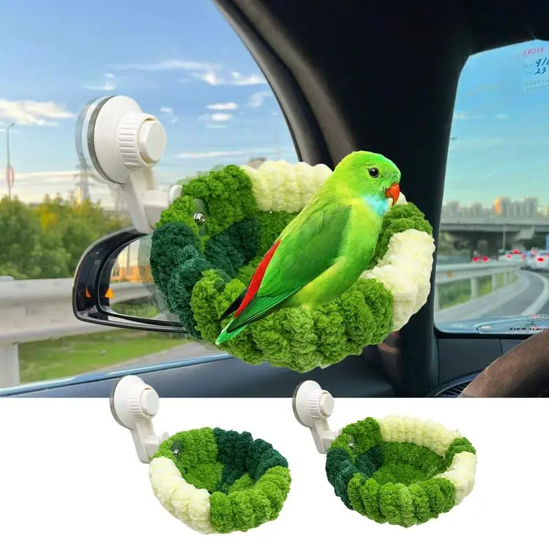 Plush Bird Nest For Car Hammock Plush Shed Hut Hideaway Hut Warm House Cockatiel Accessory With Suction Cup For Parrot Parakeet