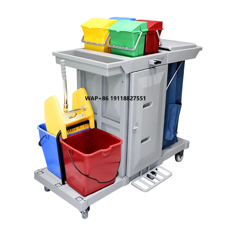 KJ03-3 Thickened Cleaning Cart Multifunctional Handcart Hotel Room Service Car Miscellaneous Cart Tool Cart