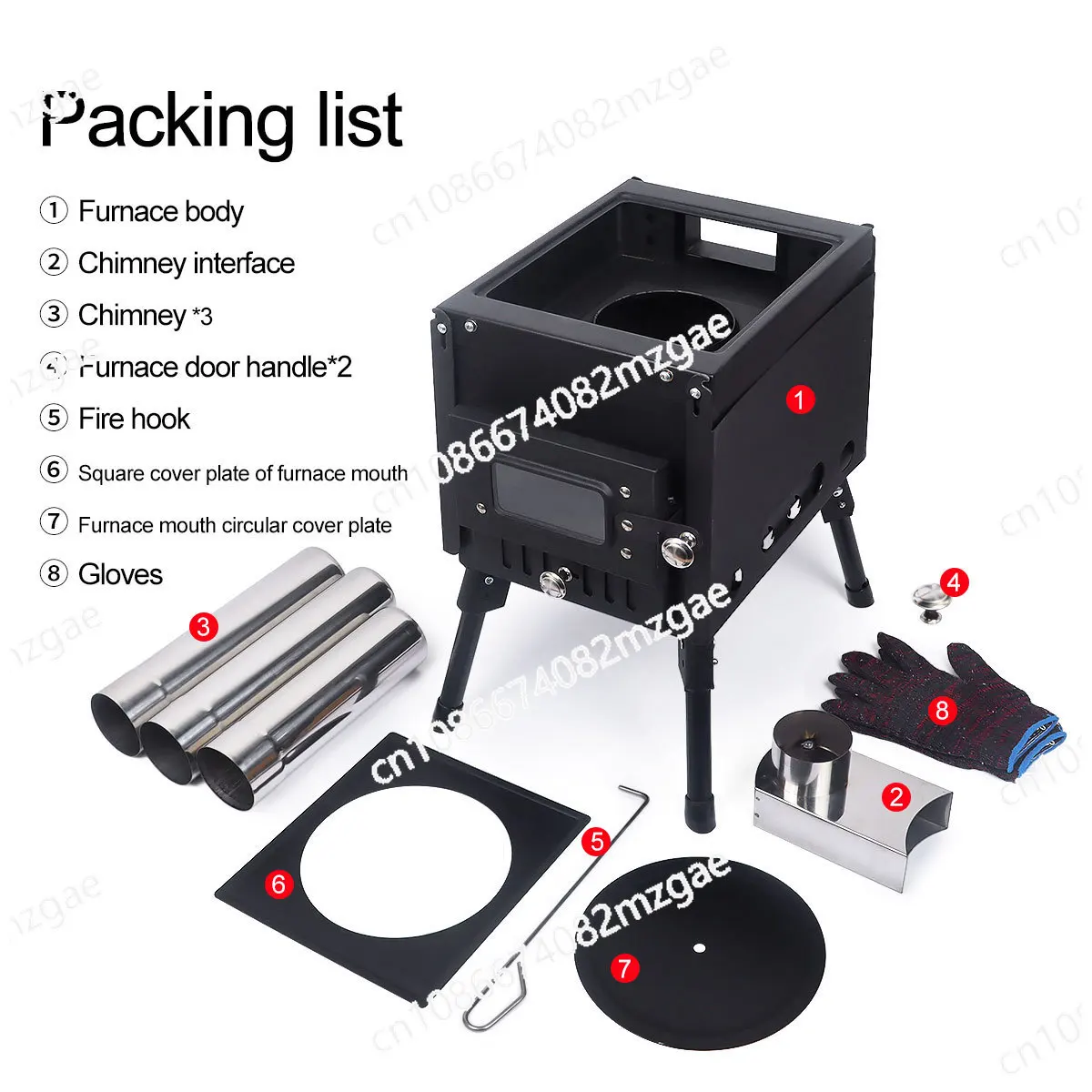 

Portable Stainless Steel Oven for Outdoor Camping, Wood Heating Equipment for Picnic Tent and Hiking