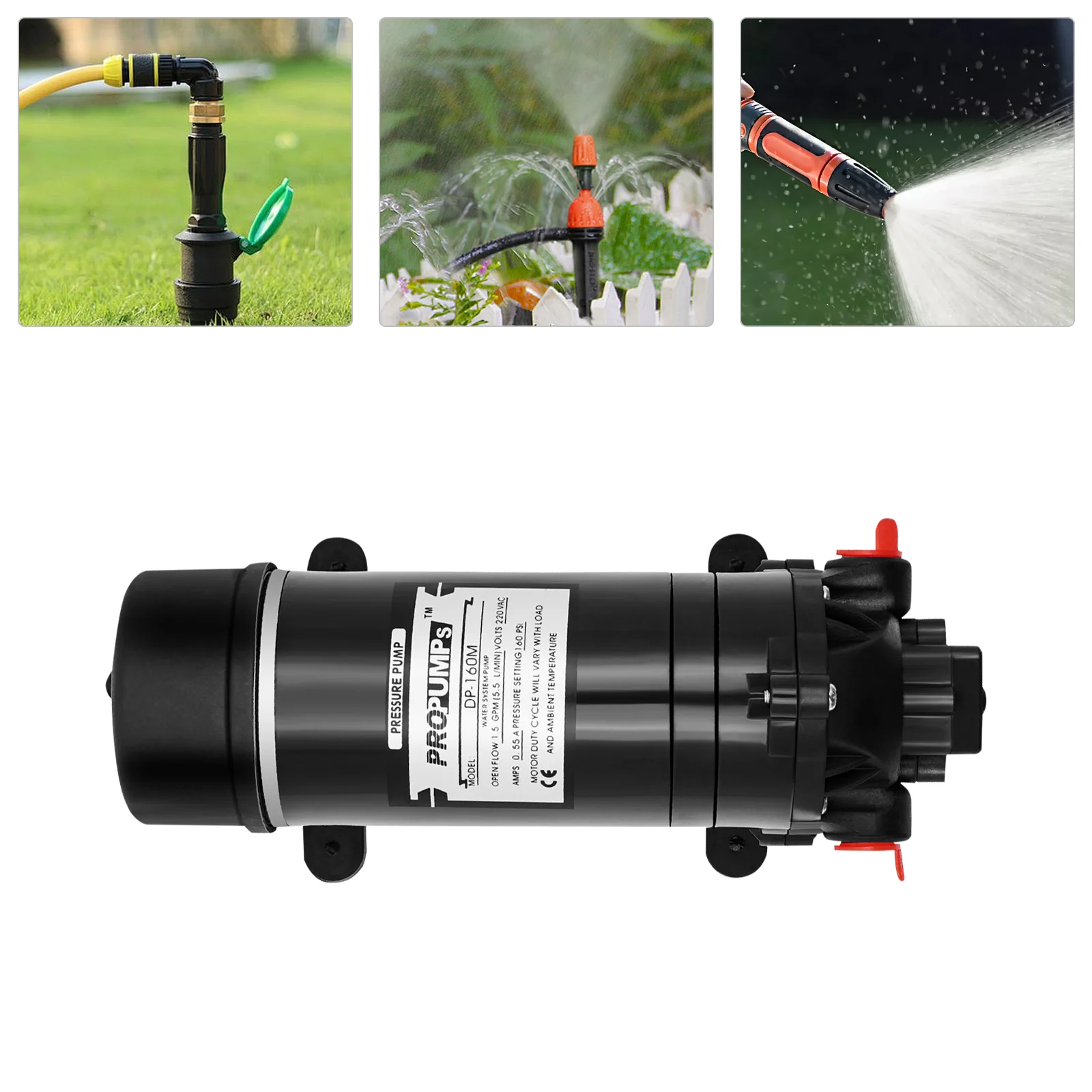 120W 160PSI Elektrische Wasserförderpumpe 1,4 GPM Selbstansaugende Membranpumpe für Hochdruckreiniger, Wohnmobile und landwirtschaftliche Sprühgeräte – Detail 19