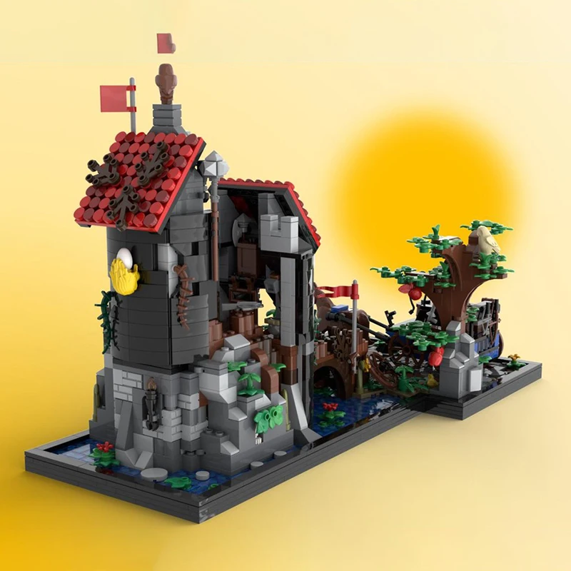 نموذج قلعة القرون الوسطى Moc اللبنات قصر البحر الأبيض المتوسط نموذج التكنولوجيا الطوب لتقوم بها بنفسك تجميع عطلة مجموعة ألعاب الهدايا #4