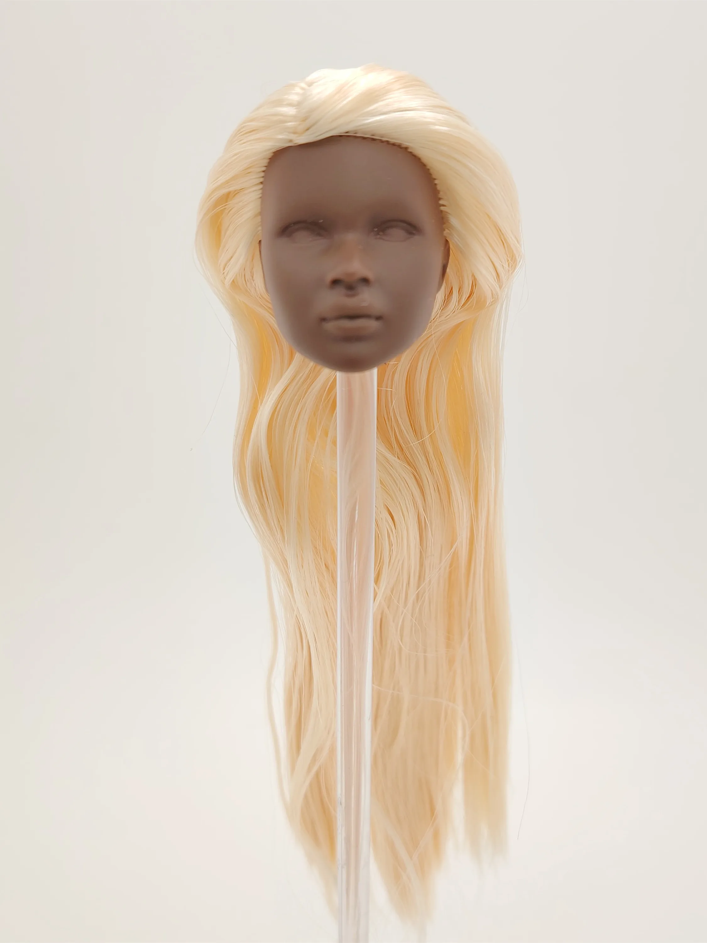 

Fashion Royalty 1/6 Scale Nadja Rhymes Dark A Skin Blonde Hair Rerooted Integrity Unpainted Doll Head