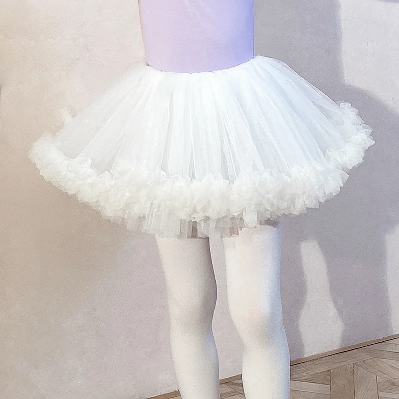 Tutu Skirt Girls Elastic Ballet Dance Skirts 4 Layers Tulle Tutu for Toddler Kid Children Teens Short Skirt Rave Costume Pink