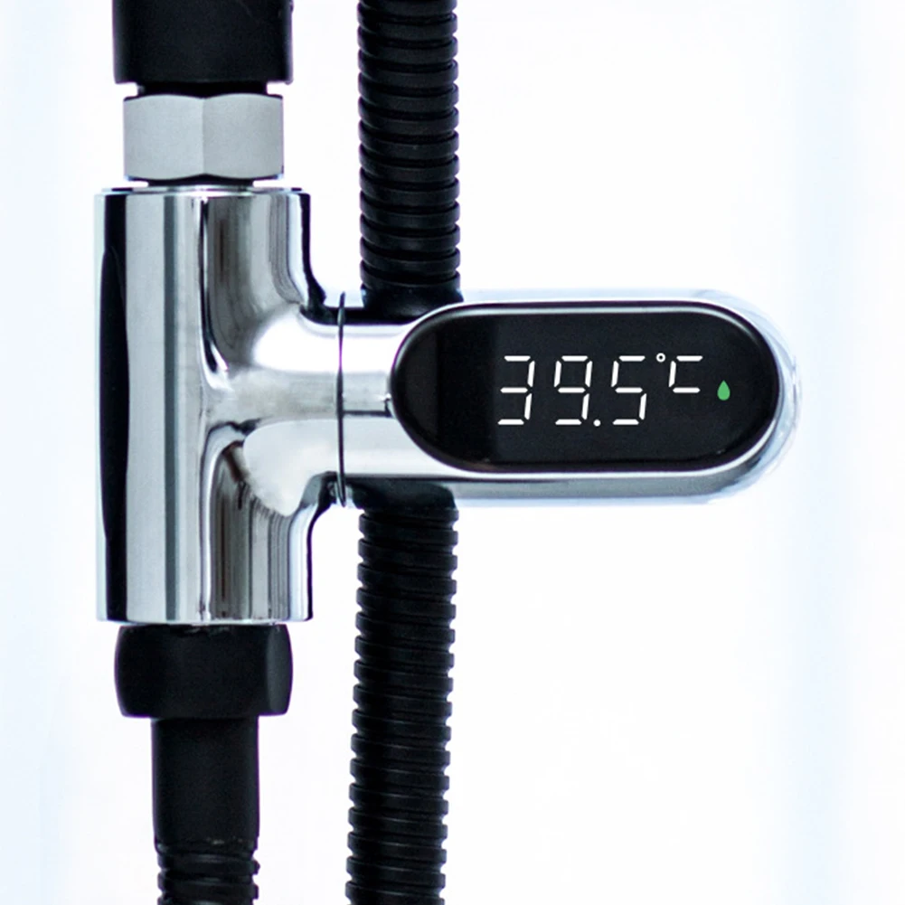 

Faucet Shower Thermometer LED Digital Display Water Temperature Meter Water Flow Self-Generated Electricity for Bathroom Shower